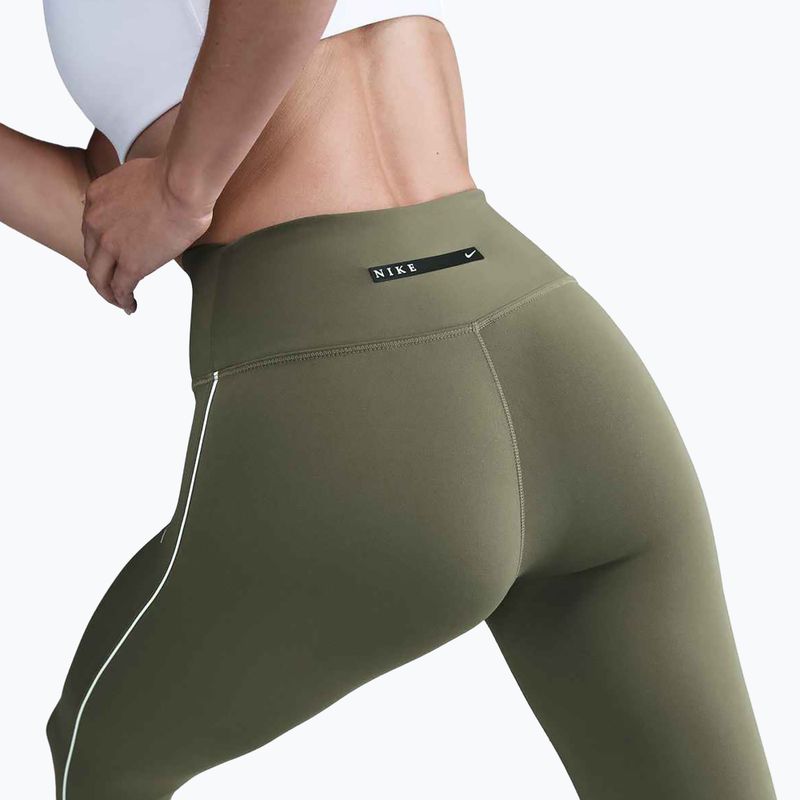 Dámske legíny Nike One High-Waisted medium olive/white 4