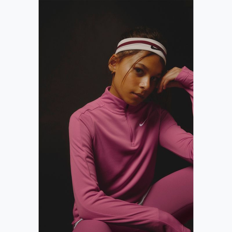 Detské tréningové tričko longsleeve Nike Dri-Fit 1/4 Zip sweet beet/white 7