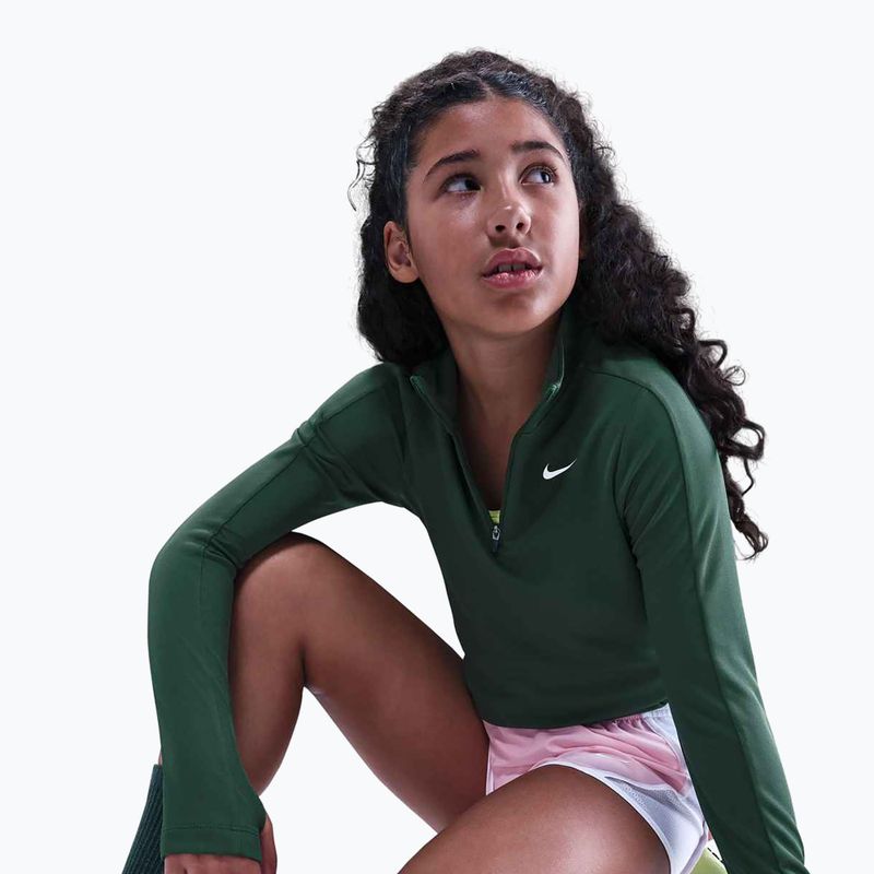 Detské tréningové tričko longsleeve Nike Dri-Fit 1/4 Zip fir/white 6