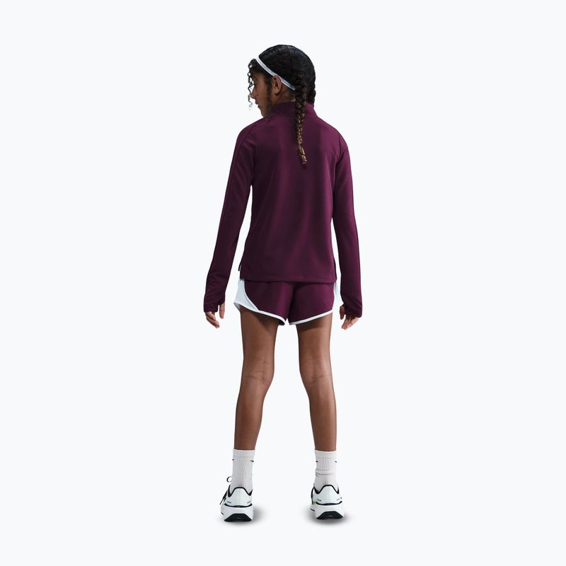 Detské tréningové tričko s dlhým rukávom Nike Dri-Fit 1/4 Zip bordeaux/white 3