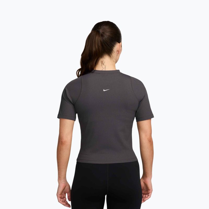 Dámske tričko Nike Zenvy Rib Dri-Fit thunder grey/white 2