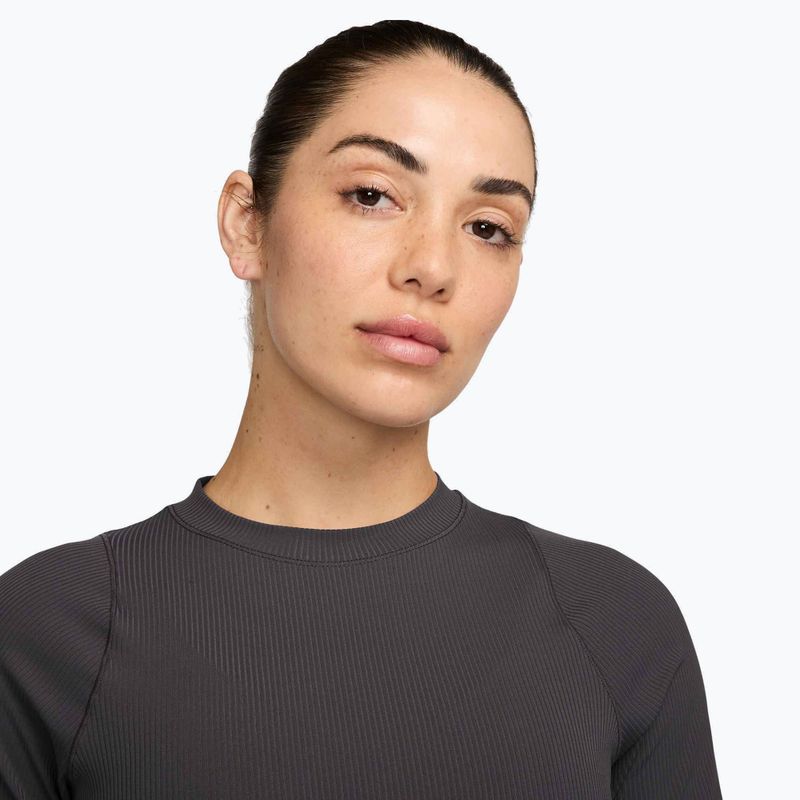 Dámske tričko Nike Zenvy Rib Dri-Fit thunder grey/white 3