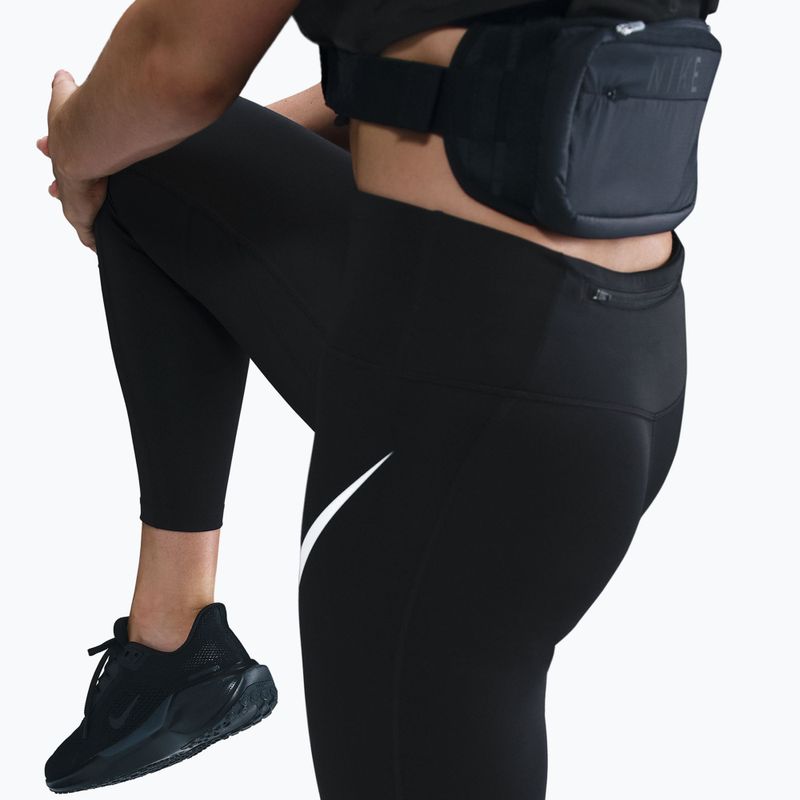 Dámske bežecké legíny Nike Tempo Swoosh Run High-Waisted 7/8 black/white 5