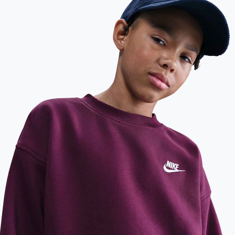 Detská mikina Nike Sportswear Club Fleece burgundy/white 4