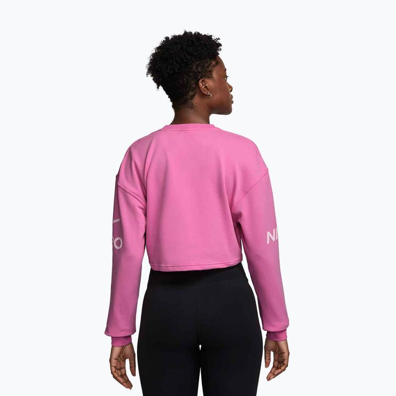 Dámska tréningová mikina Nike Pro Dri-Fit Loose Crew-Neck playful pink/pink foam/white 2