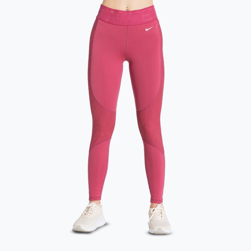 Dámske tréningové legíny Nike Pro High-Waisted sweet beet/white