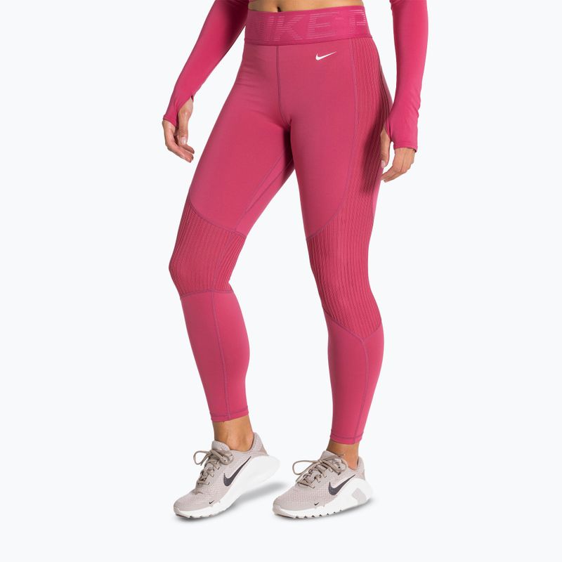 Dámske tréningové legíny Nike Pro High-Waisted sweet beet/white 4