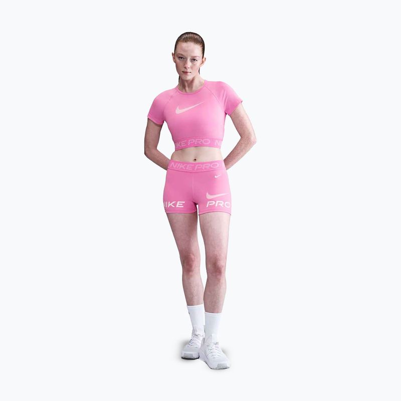 Dámsky tréningový top Nike Pro Dri-Fit Graphic Cropped playful pink/pink foam/white 2