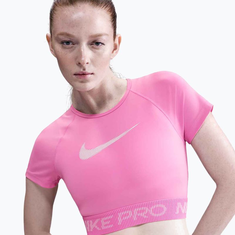 Dámsky tréningový top Nike Pro Dri-Fit Graphic Cropped playful pink/pink foam/white 4