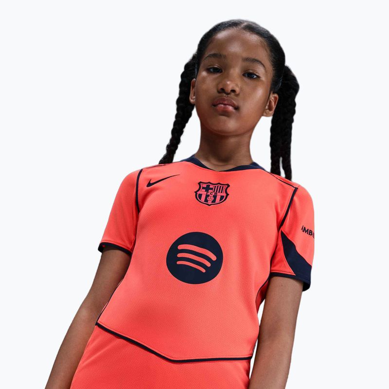 Detský futbalový dres Nike FC Barcelona 2025/26 Stadium Third Jr bright mango/midnight navy/midnight navy 7