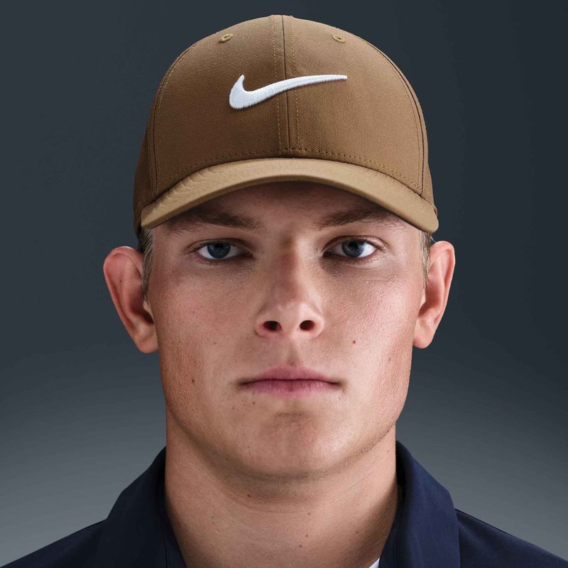 Šiltovka Nike Dri-FIT Club mosswood brown/white 7