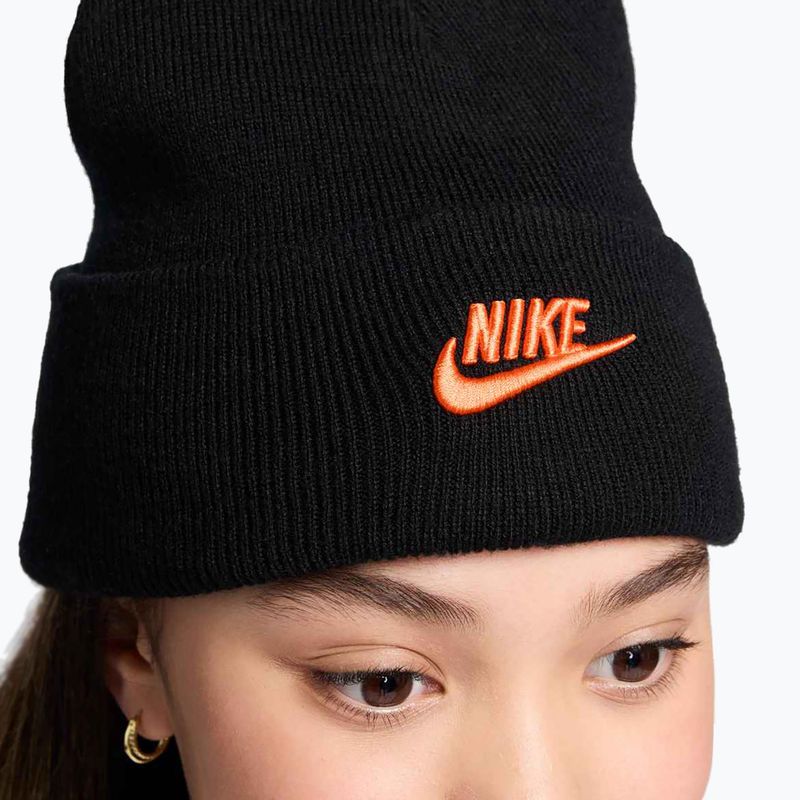 Detská zimná čiapka Nike Peak black/safety orange 5