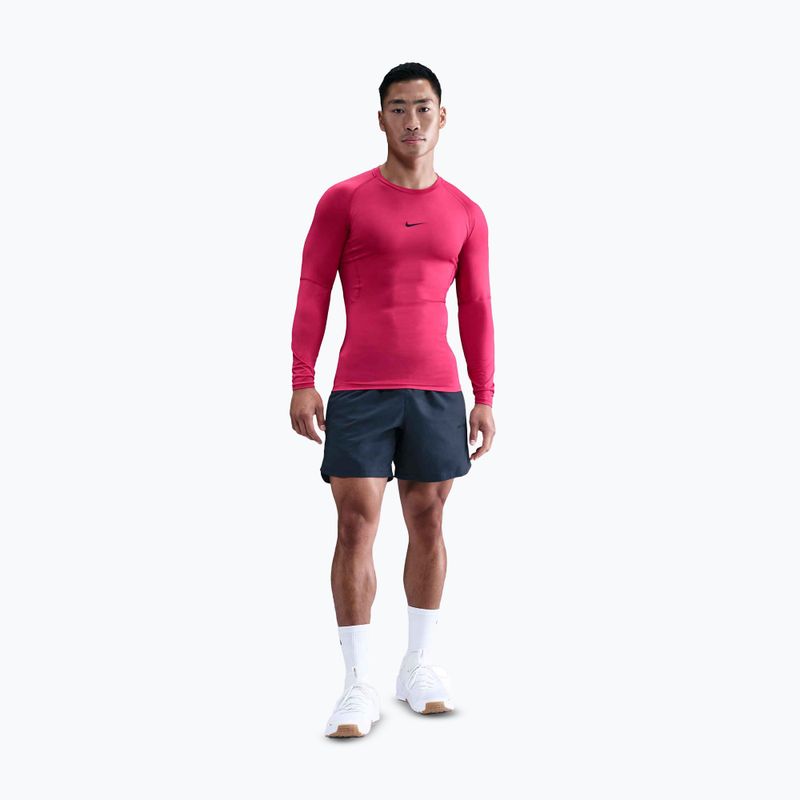 Pánske tréningové tričko longsleeve Nike Pro Dri-Fit Tight Fitness rush pink/black 2