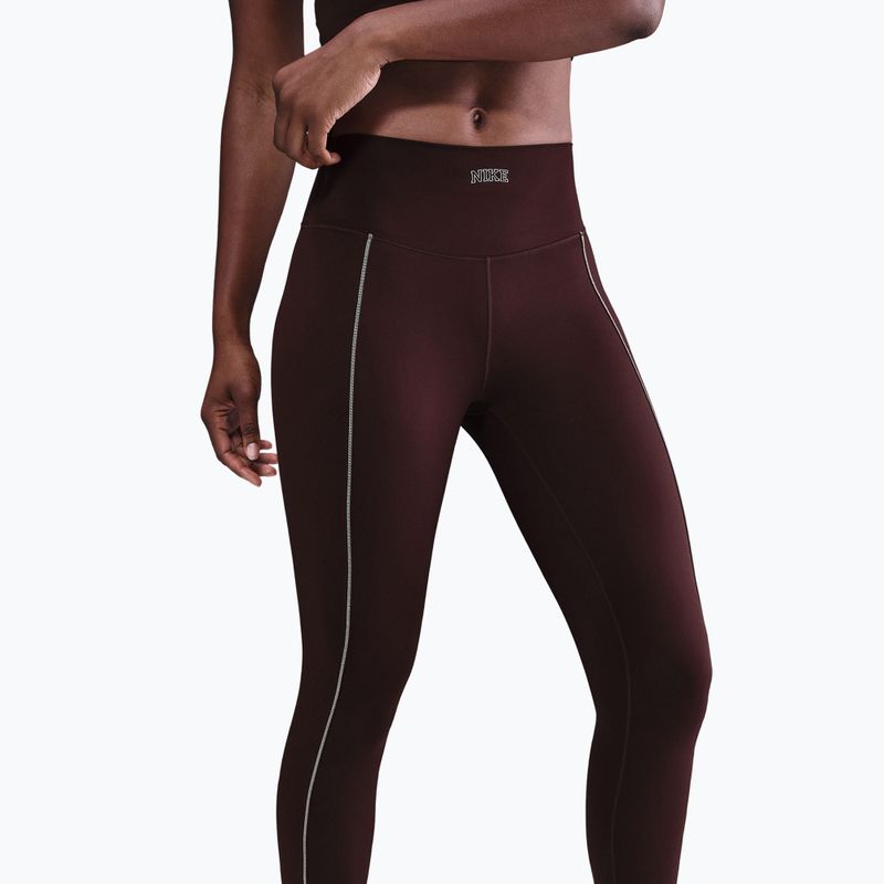 Dámske legíny Nike One High-Waisted burgundy crush 4