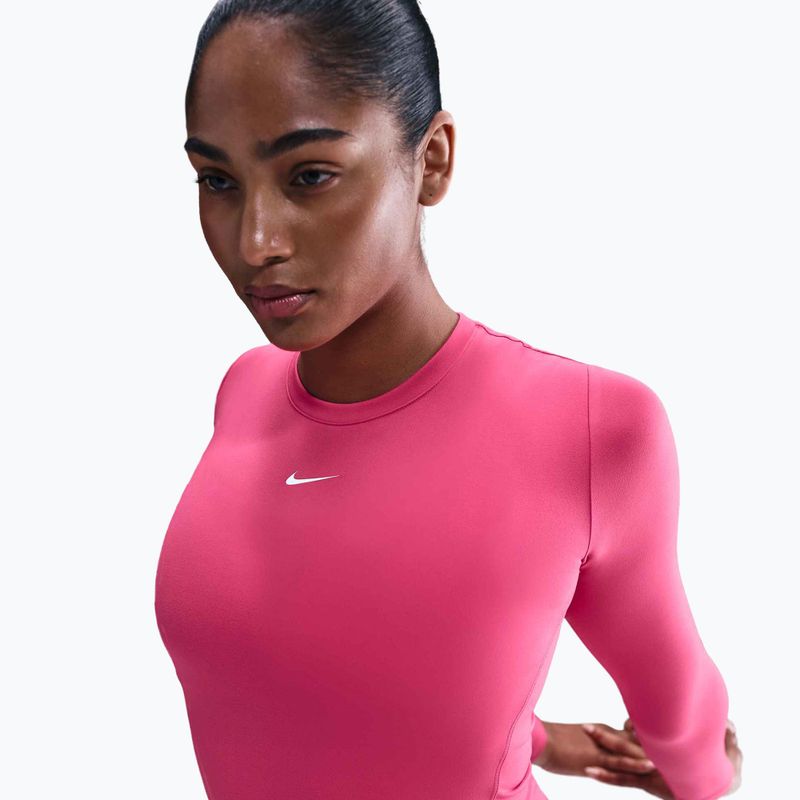 Dámske tričko longsleeve Nike One Fitted Dri-Fit rush pink/white 4