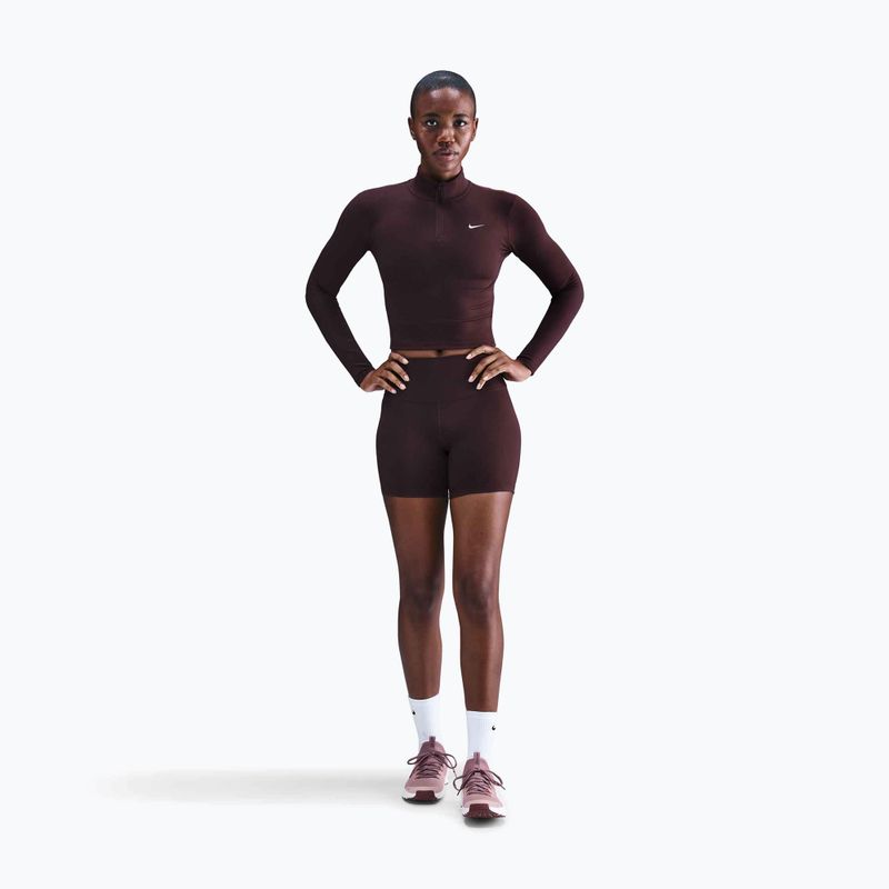 Dámsky longsleeve Nike One Fitted Dri-Fit 1/4 Zip Mid Layer burgundy crush/white 2
