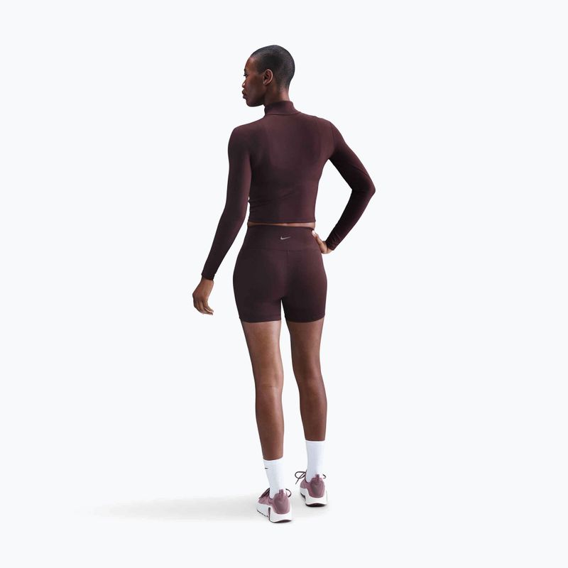 Dámsky longsleeve Nike One Fitted Dri-Fit 1/4 Zip Mid Layer burgundy crush/white 3