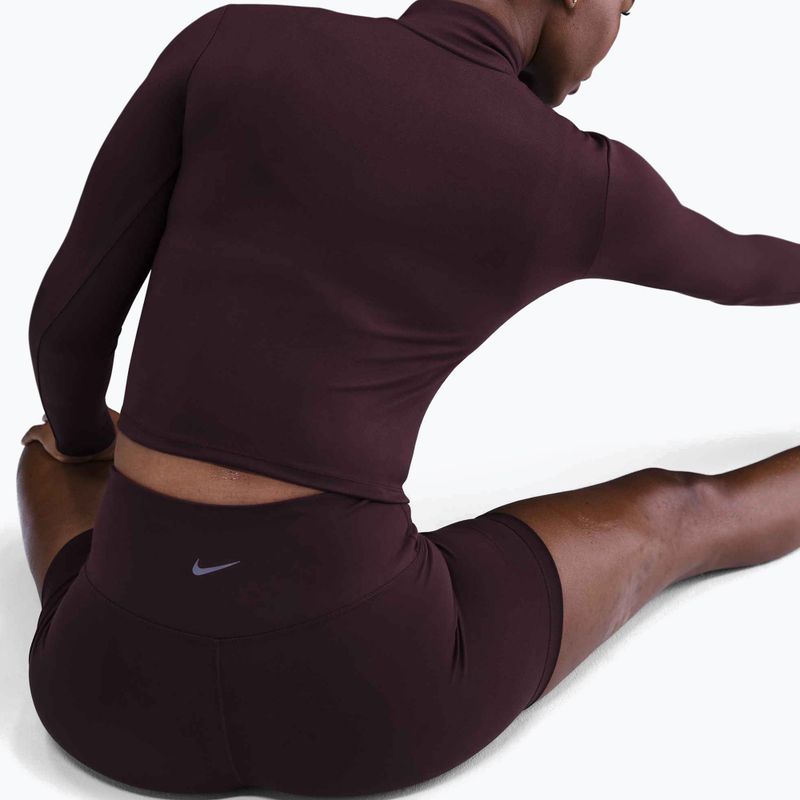 Dámske tričko Nike One Fitted Dri-Fit 1/4 Zip Mid Layer burgundy crush/white 4