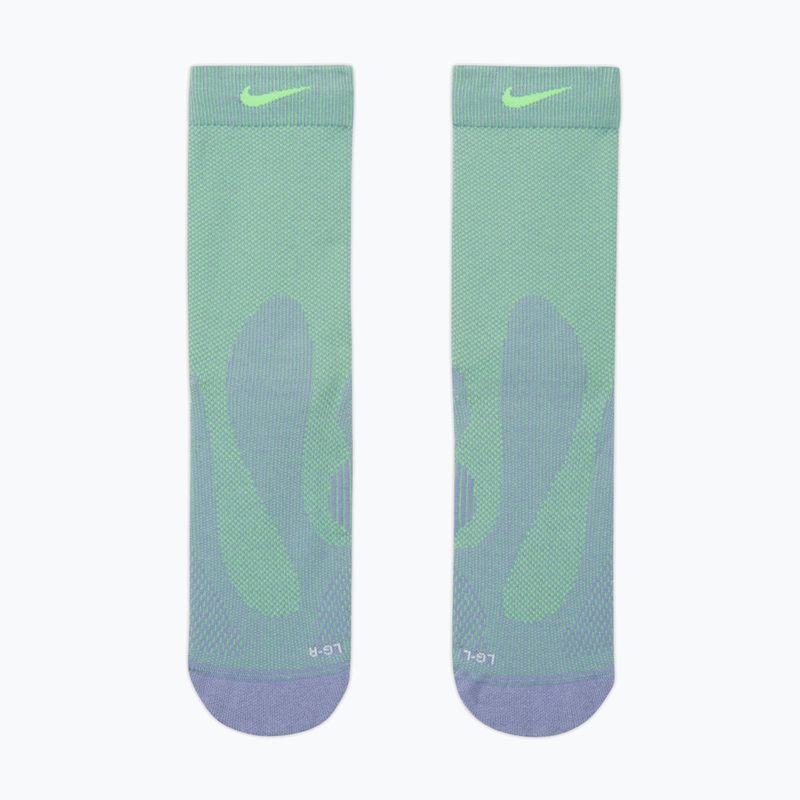 Ponožky Nike Running Lightweight Crew Iron Purple/Voltage Green/Voltage Green 2