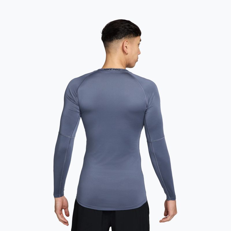 Pánske tréningové tričko longsleeve Nike Pro Dri-Fit Tight Fitness diffused blue/black 2