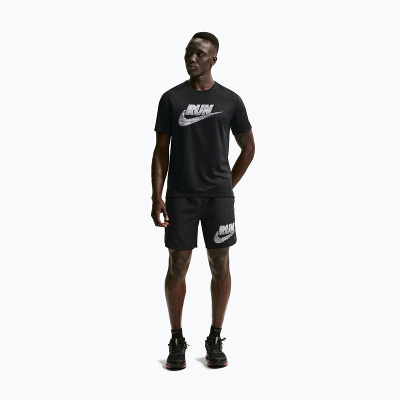 Pánske bežecké tričko Nike Miler Dri-Fit UV black/white 2