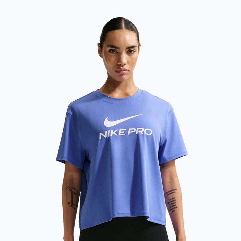 Dámske tréningové tričko Nike Pro Dri-Fit Loose sapphire/white