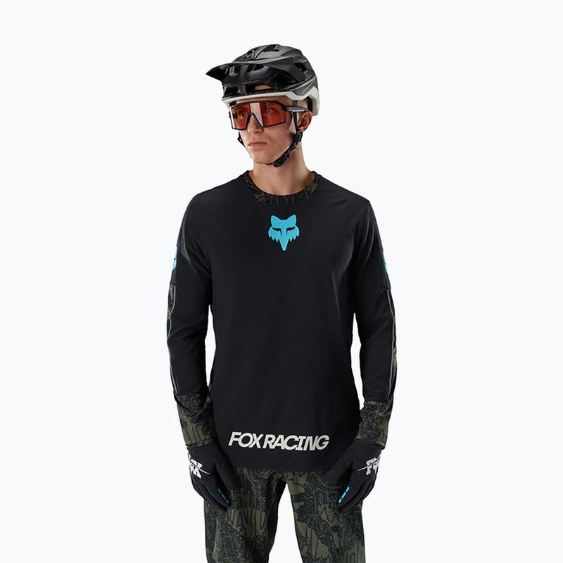 Pánsky cyklistický dres longsleeve Fox Racing Defend Thermal Lunar black