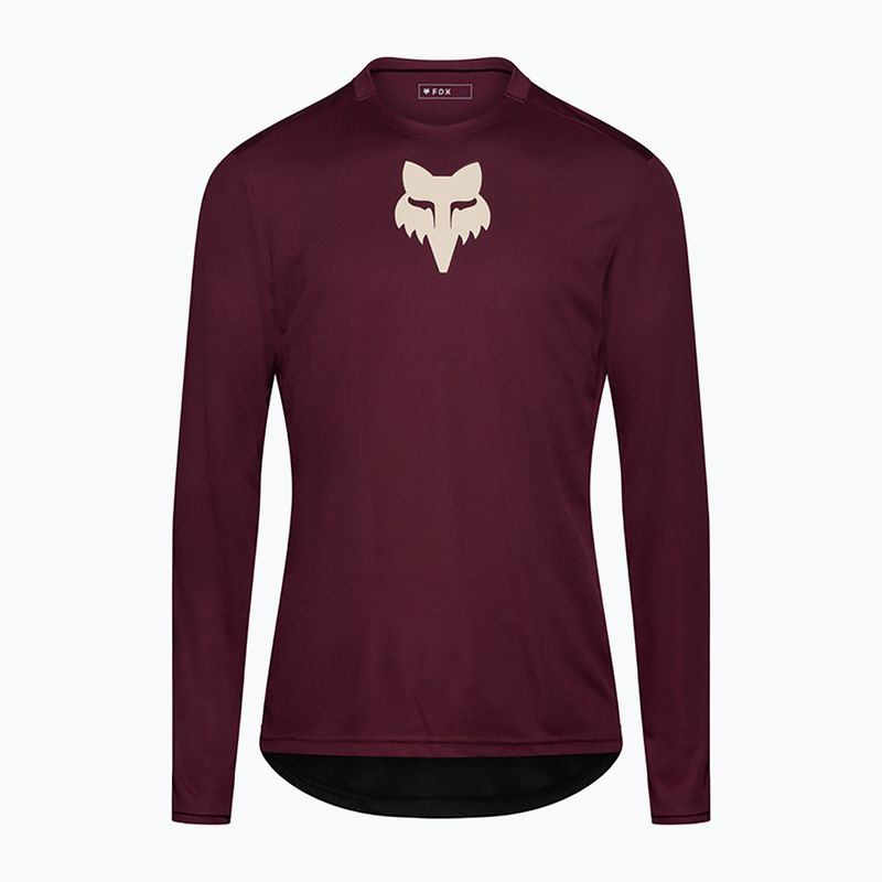 Pánsky cyklistický dres longsleeve Fox Racing Ranger Fox Head LS dark maroon 5