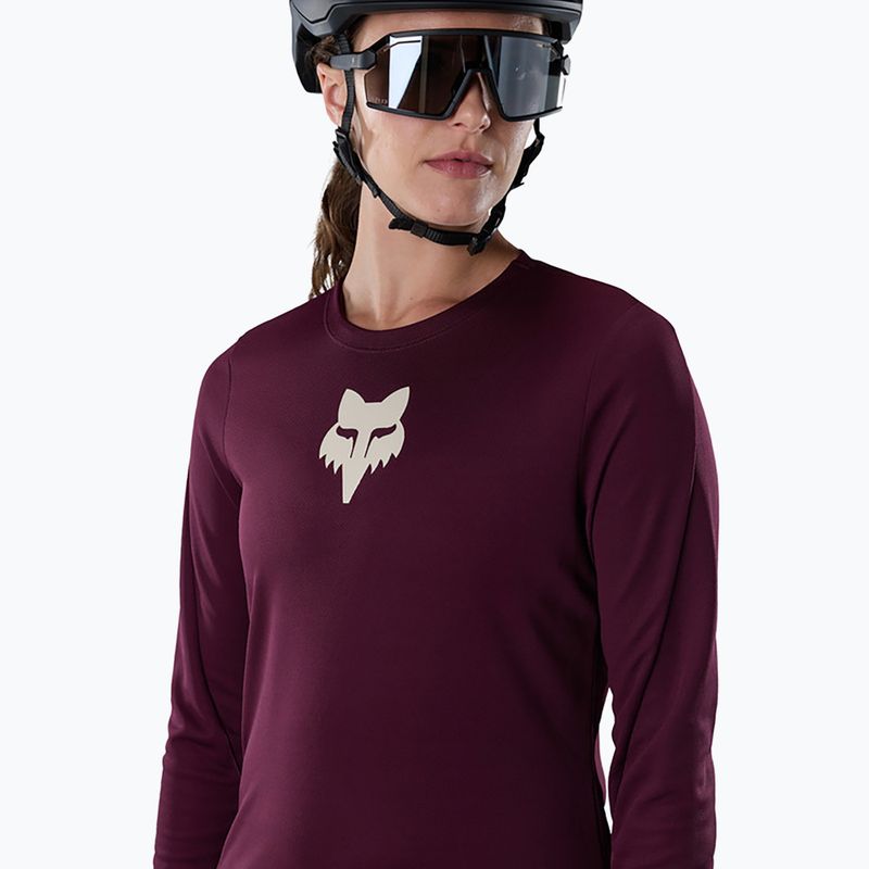 Dámsky cyklistický dres longsleeve Fox Racing Ranger Fox Head LS dark maroon 3