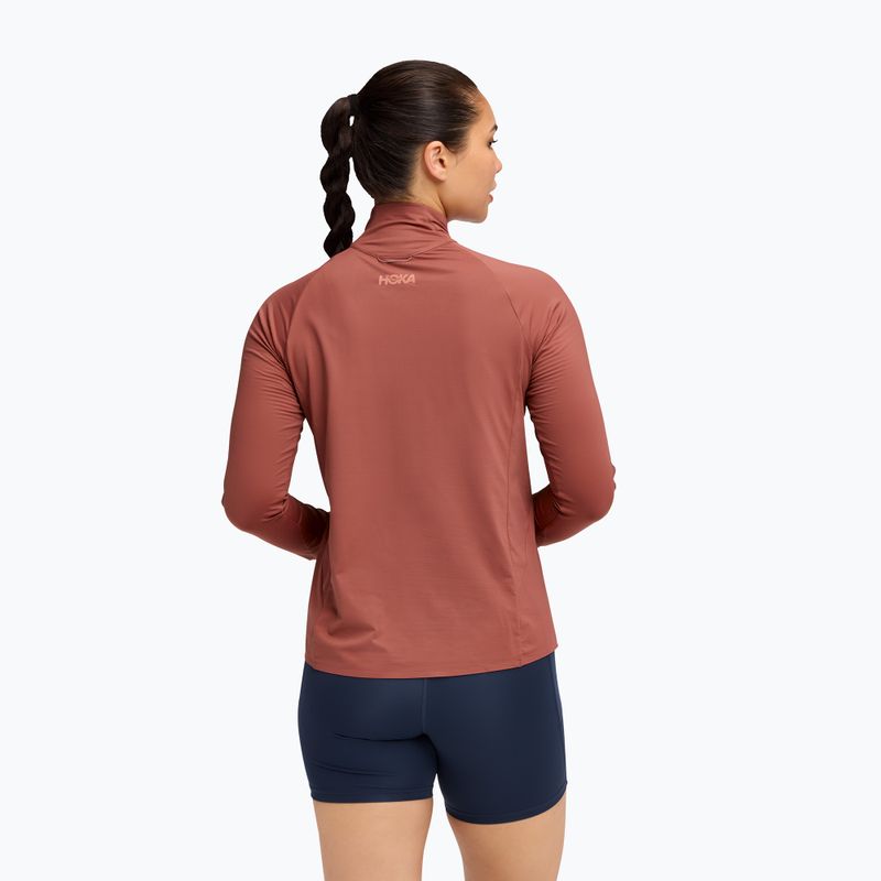 Dámska bežecká mikina HOKA GlideTech Quarter Zip rouge 3