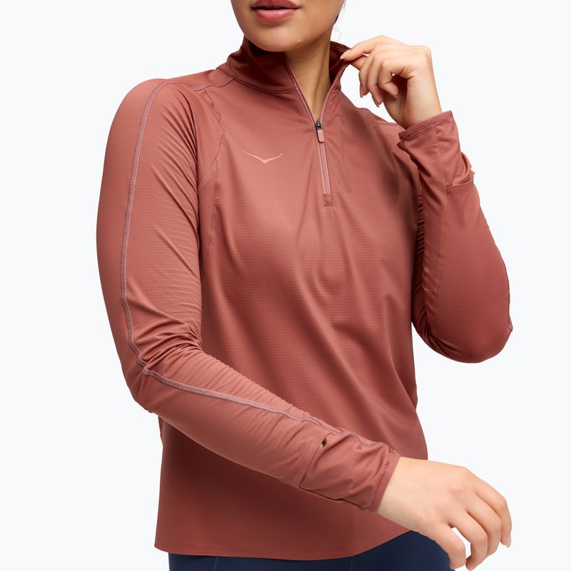 Dámska bežecká mikina HOKA GlideTech Quarter Zip rouge 4