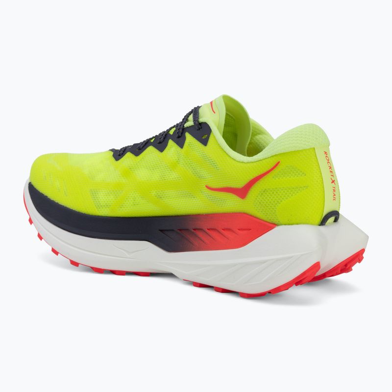 Pánske bežecké topánky HOKA Rocket X Trail neon Yuzu/neon flame 3
