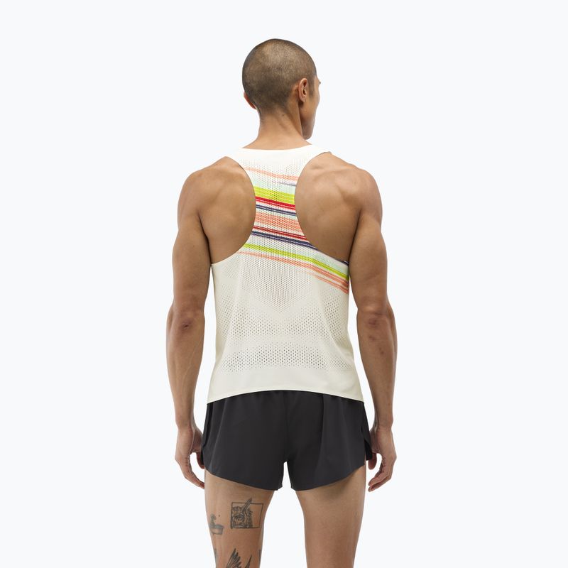 Pánske bežecké tričko HOKA Race Day Singlet alabaster flare 3