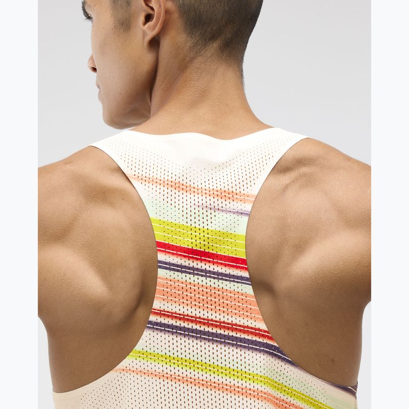 Pánske bežecké tričko HOKA Race Day Singlet alabaster flare 5