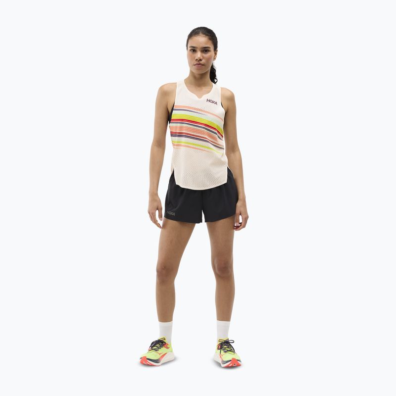 Dámske bežecké tričko HOKA Race Day Singlet alabaster flare 2