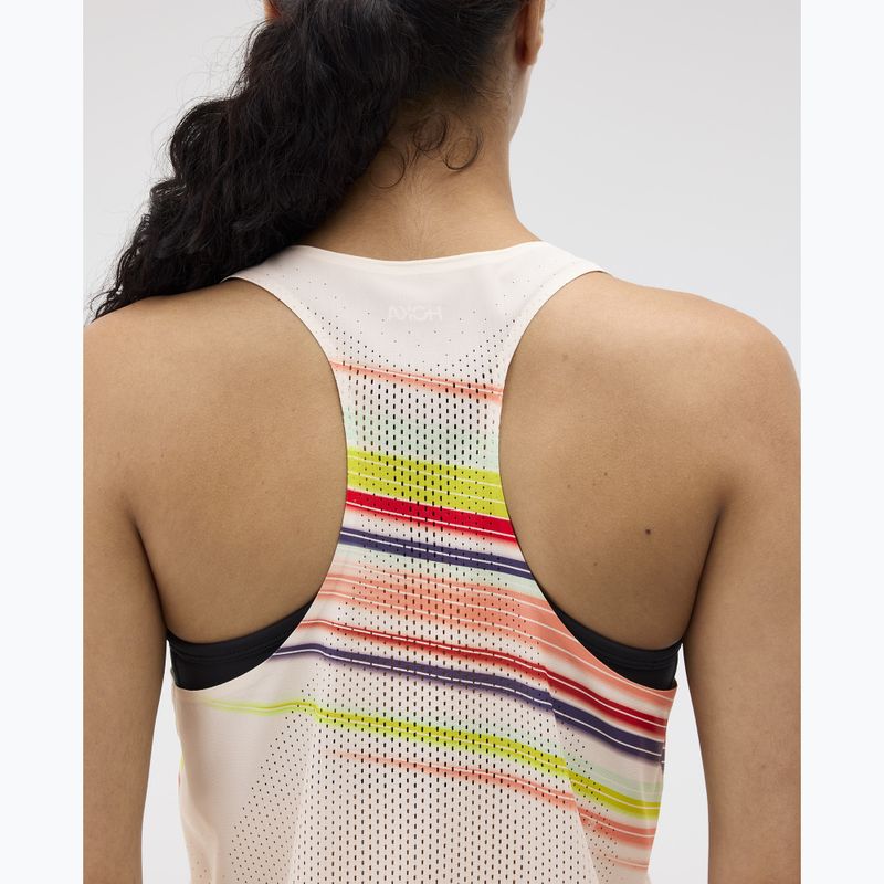 Dámske bežecké tričko HOKA Race Day Singlet alabaster flare 5