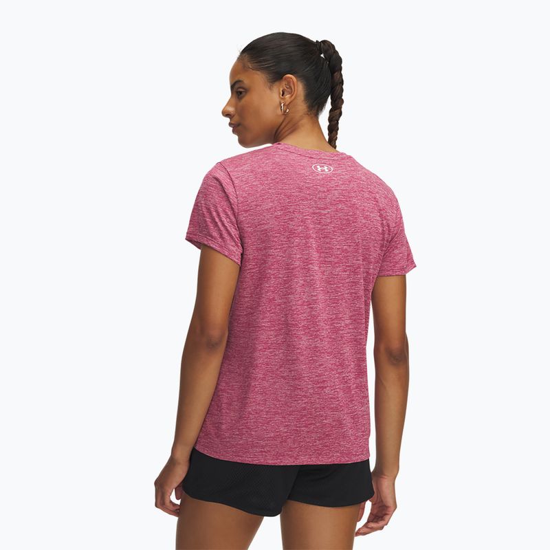 Dámské tréninkové tričko Under Armour Tech Twist fuchsie dusk/bílá 2