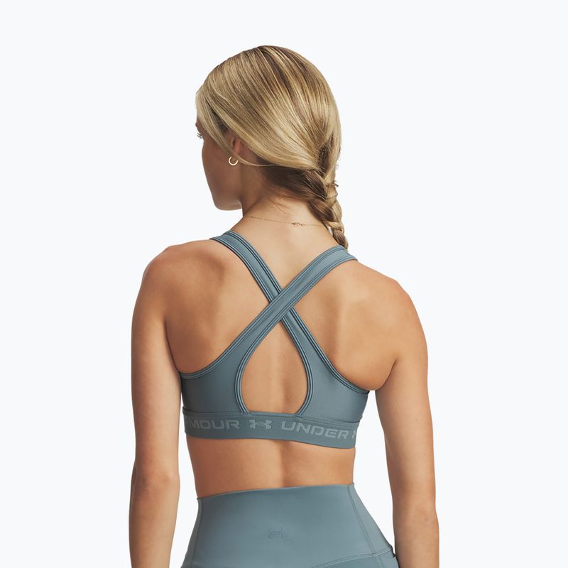 Športová podprsenka Under Armour Crossback Mid jasper blue/serpentine 2