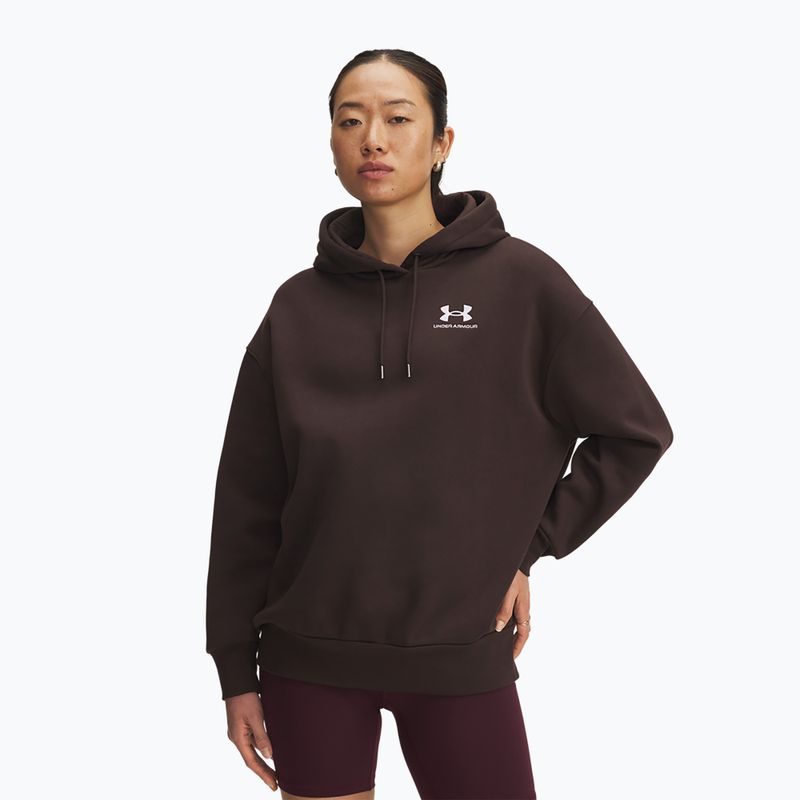 Damska bluza Under Armour Icon Fleece Hoodie kona brown/white