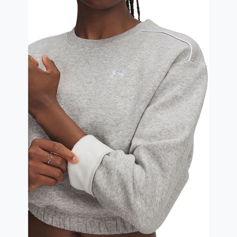 Dámská mikina Under Armour Rival Fleece Piped Crew modrá šedá světlá heather/bílá 3