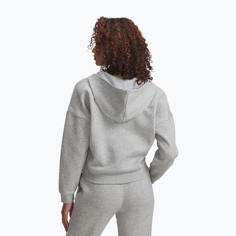 Ženska dukserica Under Armour Rival Fleece Piped HZ Hoodie modra siva svijetla heather/bijela 2