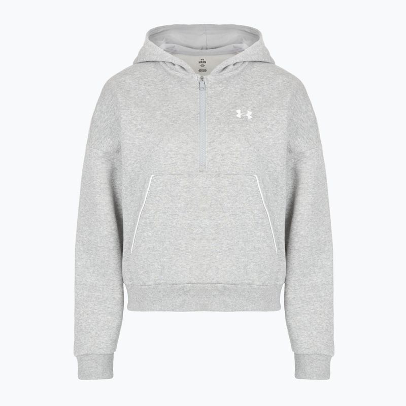 Ženska dukserica Under Armour Rival Fleece Piped HZ Hoodie modra siva svijetla heather/bijela 3