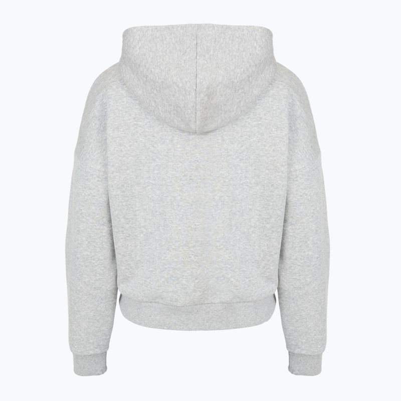 Ženska dukserica Under Armour Rival Fleece Piped HZ Hoodie modra siva svijetla heather/bijela 4