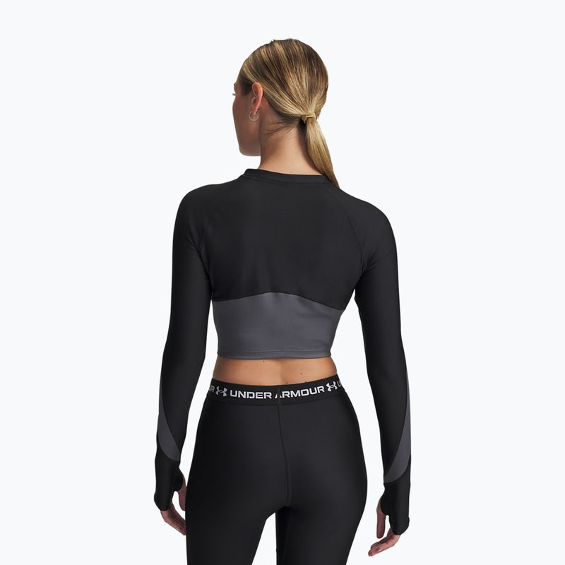 Dámské tréninkové longsleeve Under Armour HeatGear Rib 1/4 Zip černá/šedá/bílá 2