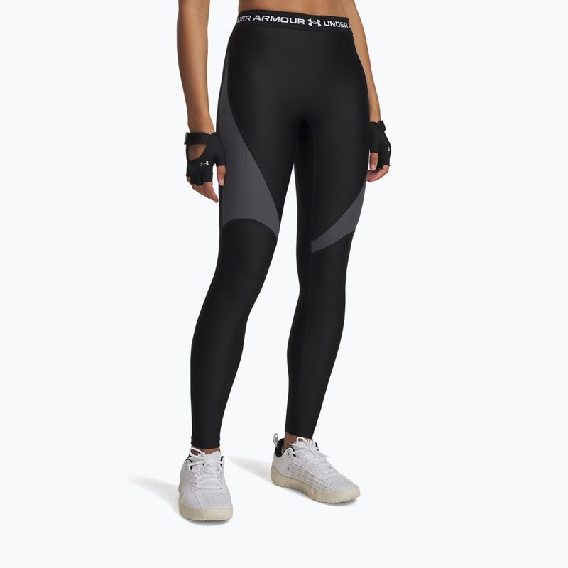 Dámske legíny Under Armour HeatGear Rib black/castlerock/white