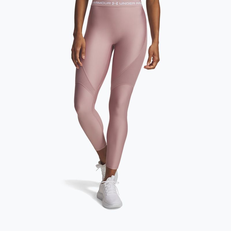 Dámske legíny Under Armour HeatGear Rib tourmaline pink/tourmaline pink/white