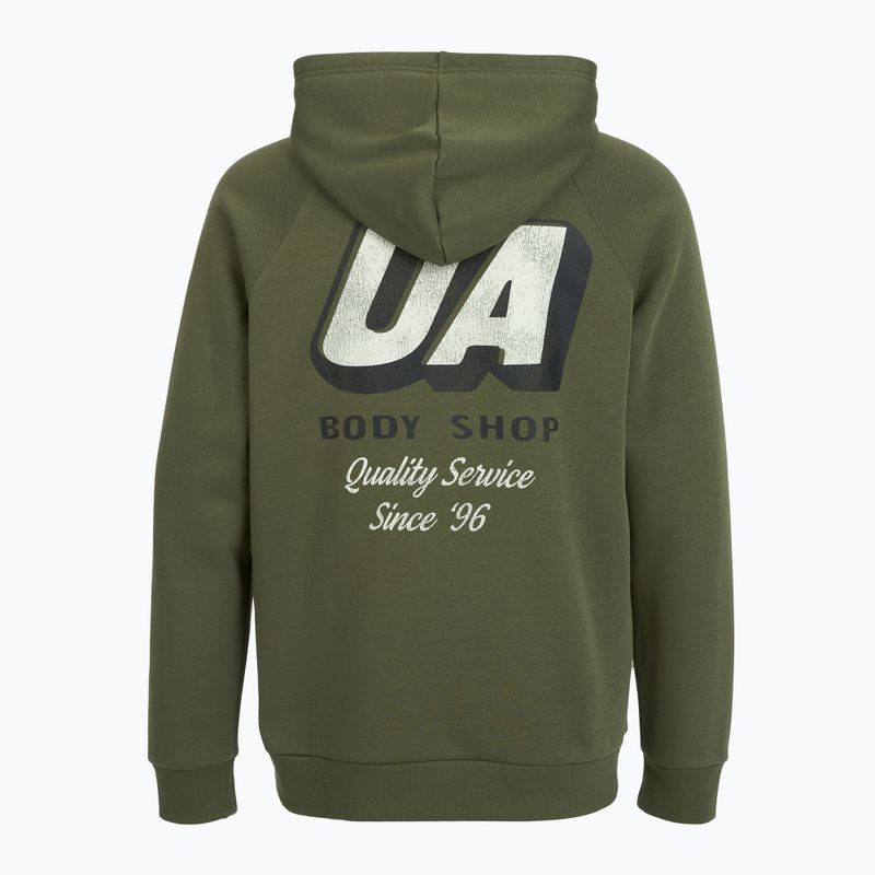 Men's hoodie Under Armour Rival Fleece HBR Logo Hoodie marine from green/stone 5