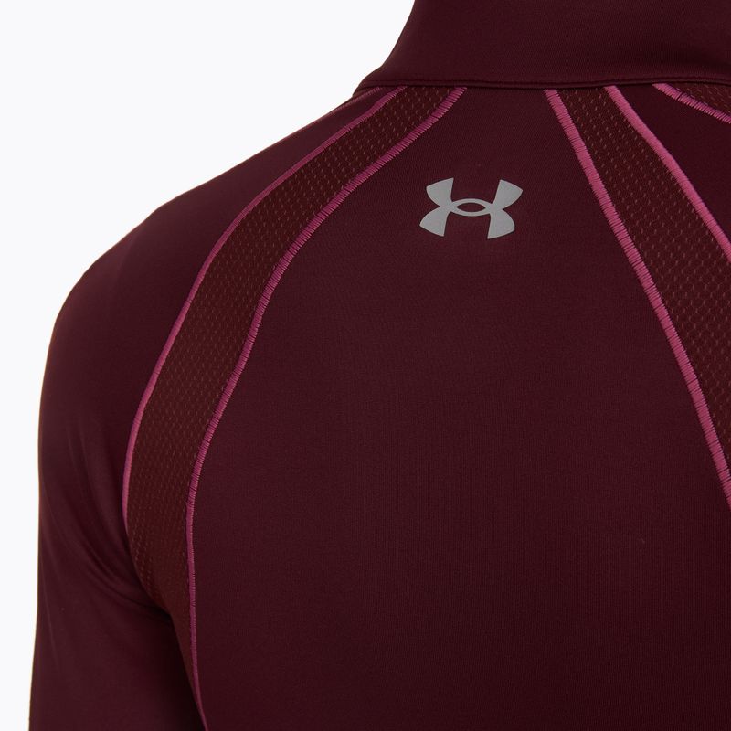 Pánske tričko Under Armour ColdGear Textured 1/2 Zip dark maroon/fuchsia dusk/metallic silver 4