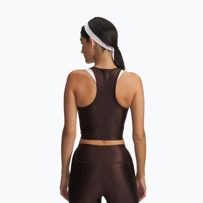 Dámsky tréningová top Under Armour Motion Shine Tank kona brown/black 2