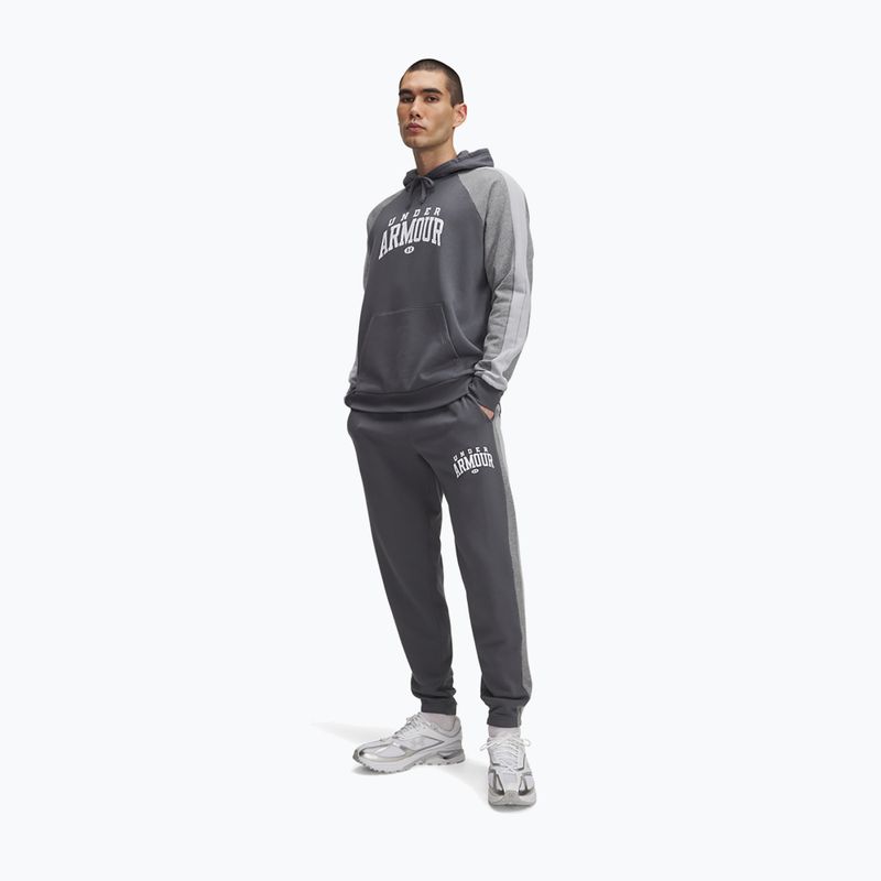 Pánske tréningové nohavice Under Armour Rival Fleece Colorblock castlerock/mod gray/white 2